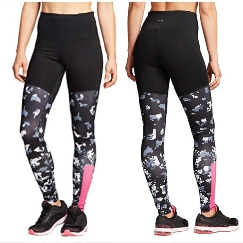 C9 Duo Dry Black Athletic Leggings Animal Print